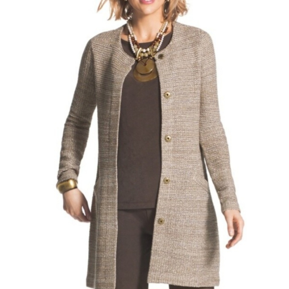 Chico's Lurex Sweater Jacket